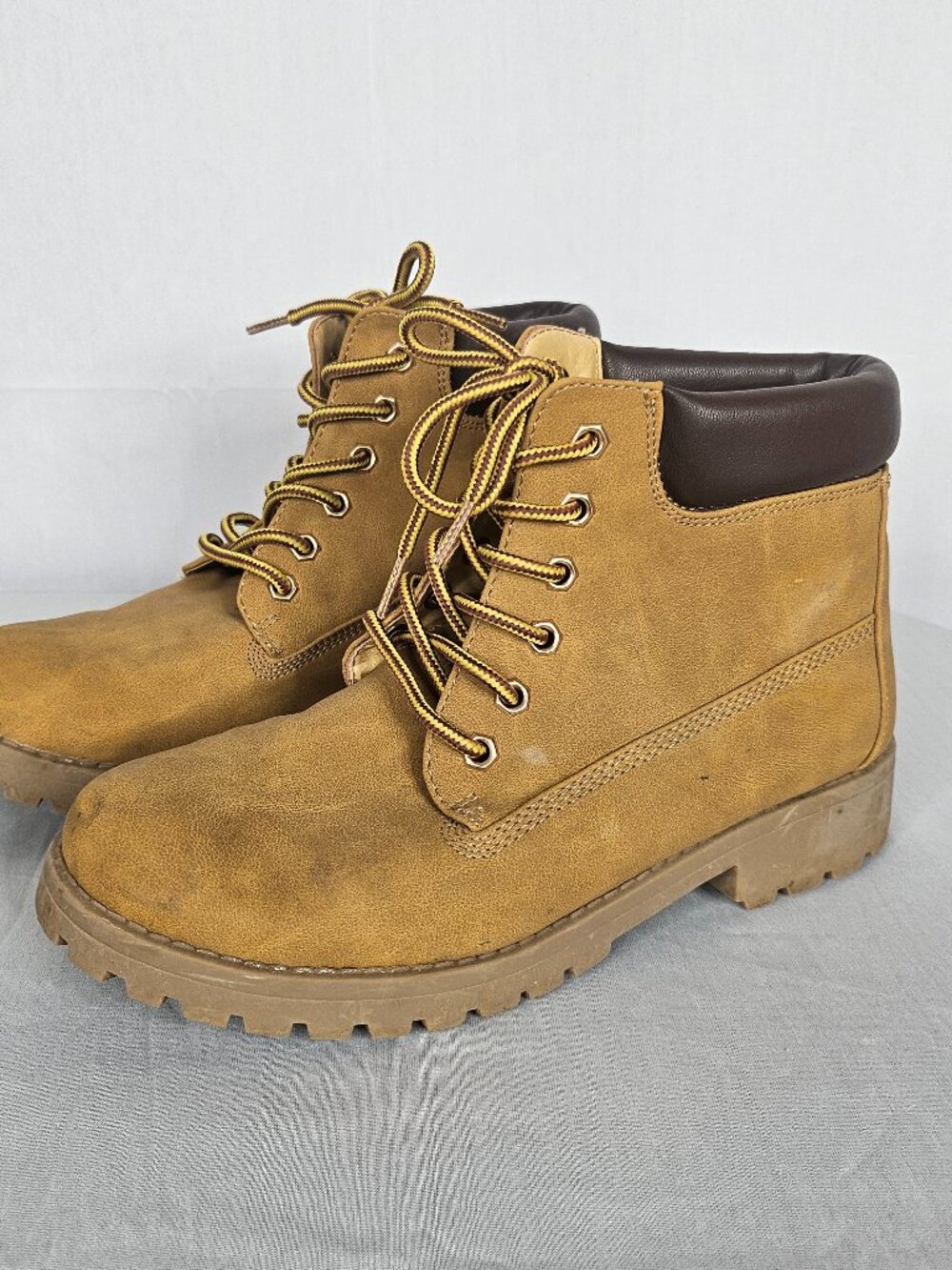 SO Lace Up Combat Boots | Tan Utility Ankle Boots | Women's Size 7M